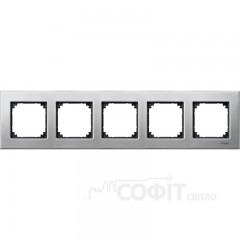 Рамка 5-постів, платина-срібло, Schneider Electric M-Elegance, MTN403560