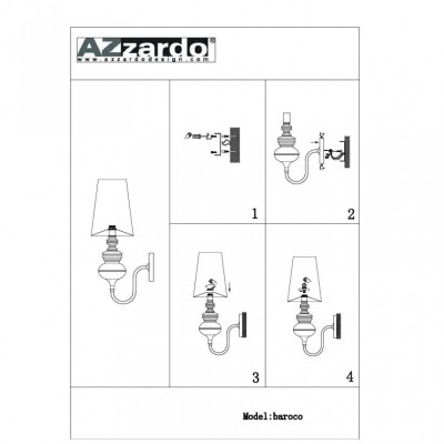 Бра AZzardo BAROCO SILVER WALL AZ0308