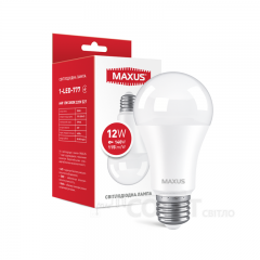 Лампа светодиодная A60 Maxus 1-LED-777 A60 12W 3000K 220V E27