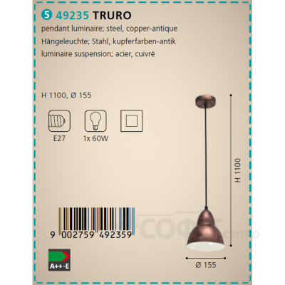 Светильник подвесной Eglo 49235 TRURO