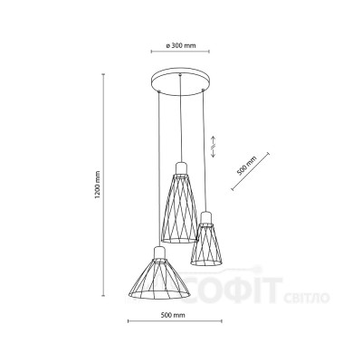 Подвесной светильник TK Lighting MODESTO BLACK, 10187