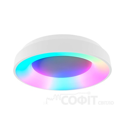 Світлодіодна люстра з пультом VIDEX 72Вт 2700K-6000K+RGB EDGE-RC-72W-WHITE (VLE-ERC-RGB-72W)