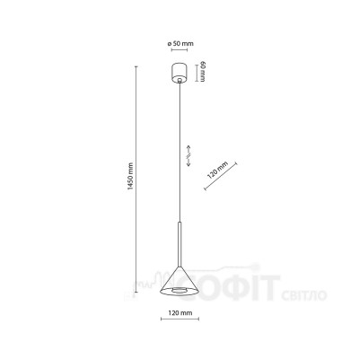 Підвісний світильник TK Lighting CONO BLACK MINI, 10304