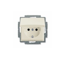 Розетка із заземленням з кришкою ABB Basic 55 білий шале, 20 EUK-96-507