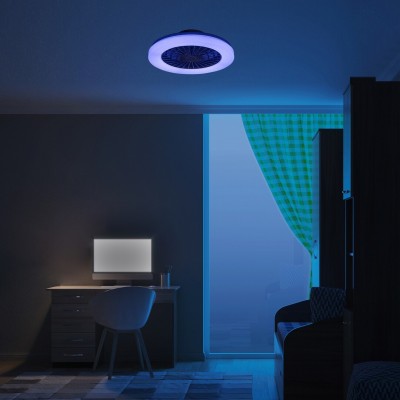 Потолочная люстра с вентилятором Rabalux 71333 Dalfon 2 RGB LED/48W/230V 3000-6500K + пульт Потолочная люстра с вентилятором Rabalux 71333 Dalfon 2 RGB LED/48W/230V 3000-6500K + пульт