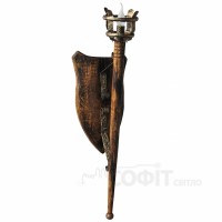 Бра з дерева Факел - Римський - Довгий L930, 1 лампа Стара Бронза, Дерево Старе темне