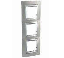 Рамка Unica MGU66.006V.039 3М вертикал никель матовый/ алюминий Schneider Electric Top
