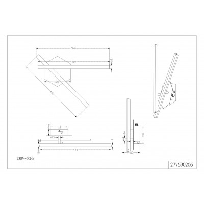 Настенный светильник Trio 277690206 Sandro