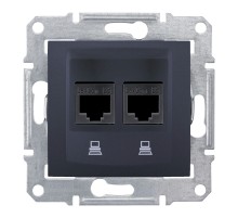 Розетка комп'ютерна подвійна RJ45, кат. 5e, екр. STP графіт Sedna SDN4600170, Schneider Electric
