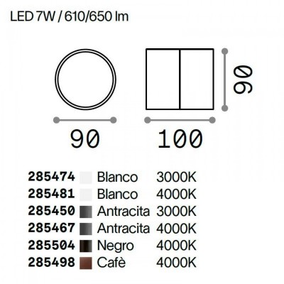 Бра Ideal Lux OMEGA AP ROUND BIANCO 4000K 285481 Бра Ideal Lux OMEGA AP ROUND BIANCO 4000K 285481