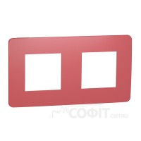 Рамка 2-постовая, красный/белый, Unica New Studio Color, NU280413 Schneider Electric