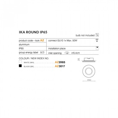 Точковий світильник AZzardo IKA ROUND IP65 DGR AZ4232