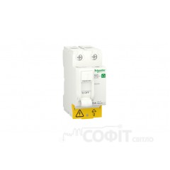 Выключатель дифференциального тока (УЗО) 63А, 100мА, 2 полюса, Тип AC Schneider Electric RESI9 R9R52263