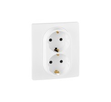 Розетка двойная с заземлением, белый, Legrand Etika 672223