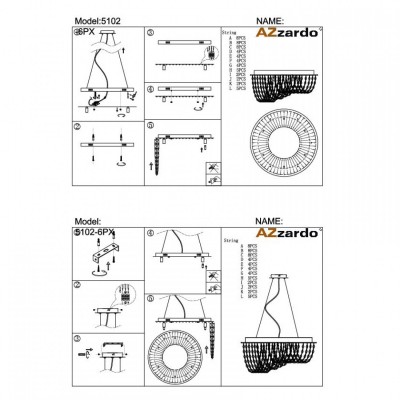 Люстра AZzardo CARMEN TOP/PENDANT AZ1284 Люстра AZzardo CARMEN TOP/PENDANT AZ1284