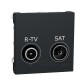 Розетка  R-TV SAT одинарная, 2 модуля, антрацит, Unica New, NU345454 Schneider Electric