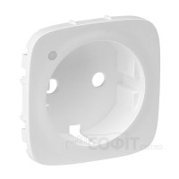 Лицьова панель розетки із заземленням 2К+З з індикатором, білий Legrand Valena ALLURE 754855