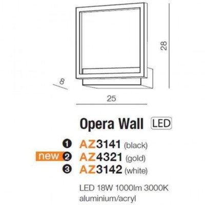 Архітектурне освітлення AZzardo OPERA WALL GOLD AZ4321