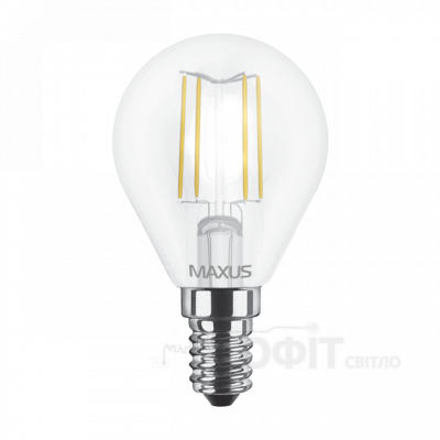 Лампа світлодіодна G45 Maxus філамент LED-548 4W 4100K 220V E14