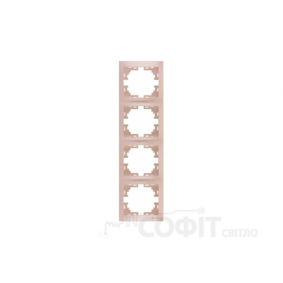 Рамка чотирипостова вертикальна Lezard Mira перловий білий перламутр 701-3000-154
