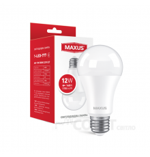 Лампа светодиодная A60 Maxus 1-LED-777 A60 12W 3000K 220V E27