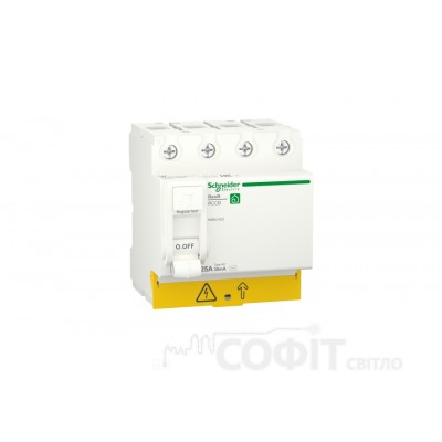Выключатель дифференциального тока (УЗО) 25А, 30мА, 4 полюса, Тип AC Schneider Electric RESI9 R9R51425