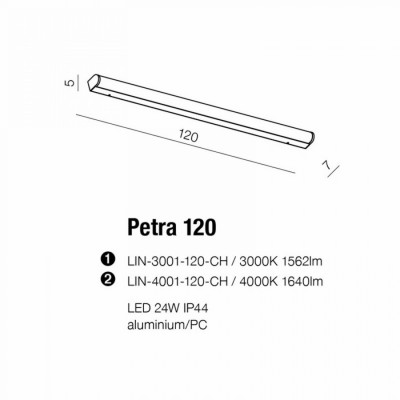 Бра AZzardo PETRA 120 4000 CHROME AZ2471 Бра AZzardo PETRA 120 4000 CHROME AZ2471