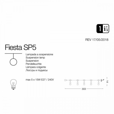 Гирлянда Ideal Lux FIESTA SP5 BIANCO 218724 Гирлянда Ideal Lux FIESTA SP5 BIANCO 218724