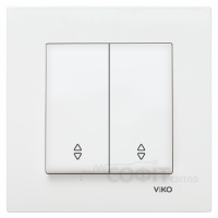 Переключатель проходной двухклавишный белый VIKO KARRE 90960017