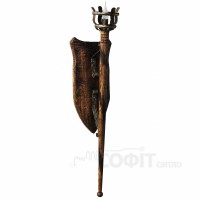 Бра з дерева Факел - Римський - Довгий L1120, 1 лампа Стара Бронза, Дерево Старе темне