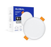 Точечный врезной-накладной LED-светильник GLOBAL SP 2in1 9W, 4100K (круг) 1-GSP-0941-RS