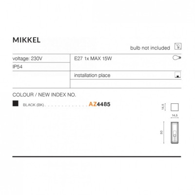 Стовпчик AZzardo MIKKEL BK AZ4485