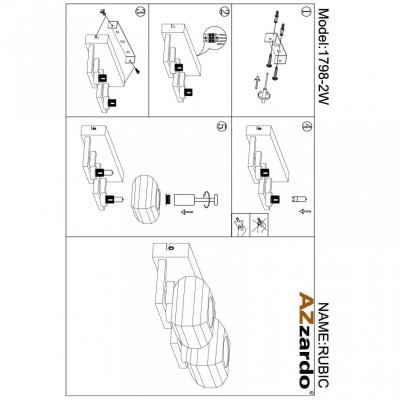 Бра AZzardo RUBIC 2 WALL AZ0491