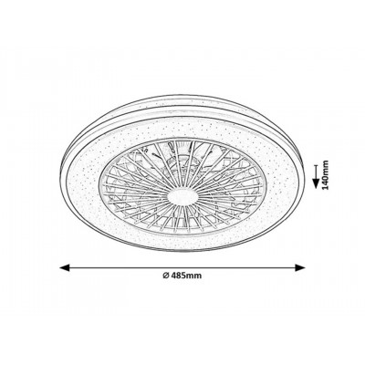 Стельова люстра з вентилятором Rabalux 71332 Dalfon 2 LED/48W/230V 3000-6500K + пульт Стельова люстра з вентилятором Rabalux 71332 Dalfon 2 LED/48W/230V 3000-6500K + пульт