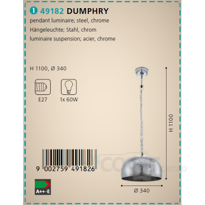 Світильник підвісний Eglo 49182 DUMPHRY