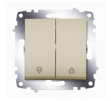 Вимикач 2 клавішний жалюзі ABB Cosmo титаніум 619-011400-216