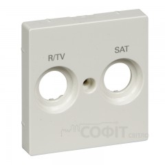 Центральная плата с маркировкой R/TV и SAT для антенной розетки, полярно-белый, Schneider Electric Merten System M, MTN299819