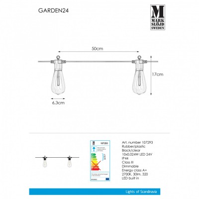 Уличный светильник MarkSlojd Sweden GARDEN 24 Party Light Chain 10L ST64 107293