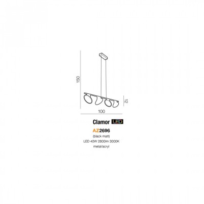 Подвесной светильник AZzardo CLAMOR BLACK AZ2696