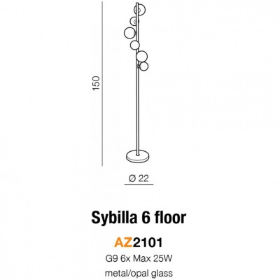 Торшер AZzardo SYBILLA 6 FLOOR AZ2101