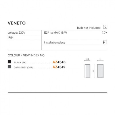 Вуличний світильник AZzardo VENETO DGR AZ4349 Вуличний світильник AZzardo VENETO DGR AZ4349