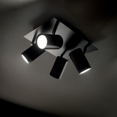 Спот Ideal Lux SPOT PL4 NERO 156781 Спот Ideal Lux SPOT PL4 NERO 156781