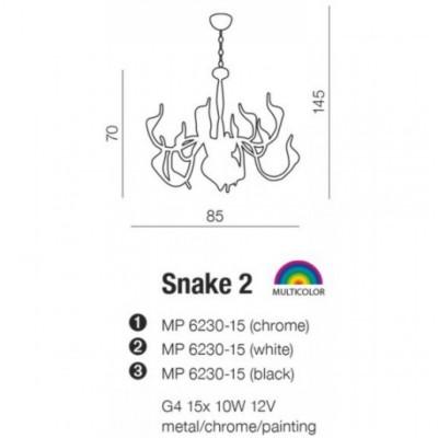 Підвісний світильник AZzardo SNAKE 2 BLACK AZ1048
