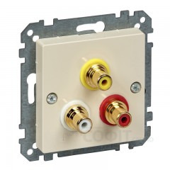 Механизм аудио/видео розетки, бежевый, Schneider Electric Merten System M, MTN4351-0344