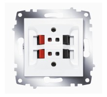 Розетка акустична подвійна ABB Cosmo білий 619-010200-241