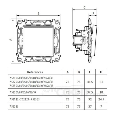 Вимикач триклавішний Legrand Valena IN'MATIC 752003