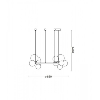 Люстра Ideal Lux PERLAGE SP14 OTTONE SATINATO 283814