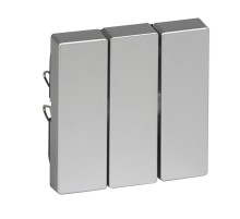 Клавиша тройная, алюминий, Schneider Electric Merten System M, MTN311960