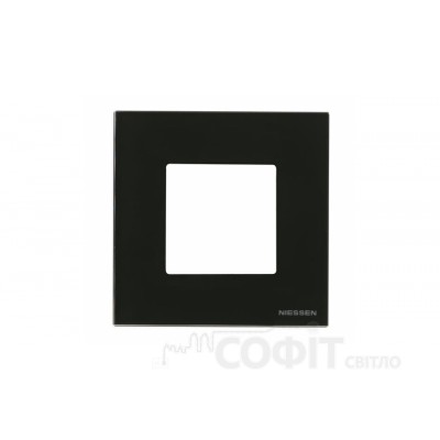 Рамка 1 пост ABB Zenit стекло черное, N2271 CN
