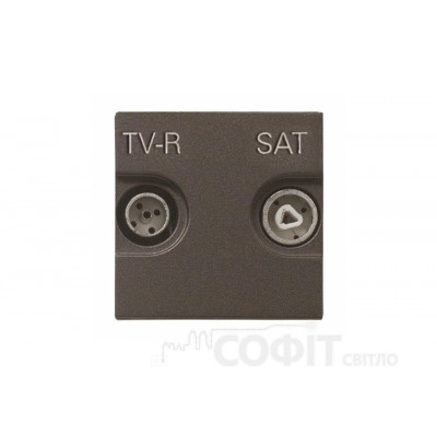 Розетка TV-R-SAT проходная ABB Zenit антрацит, N2251.8 AN